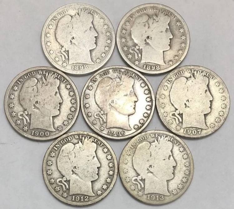 7枚セット S ミント (2x98S、00S、06S、07S、12S、13S) バーバー ハーフダラー｜WORLD RESOURCE【KING店】
