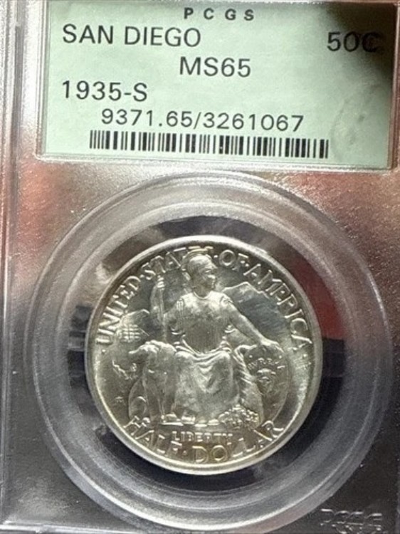 サンディエゴ記念ハーフドル 1935 S MS 65 PCGS|WORLD RESOURCE【KING店】