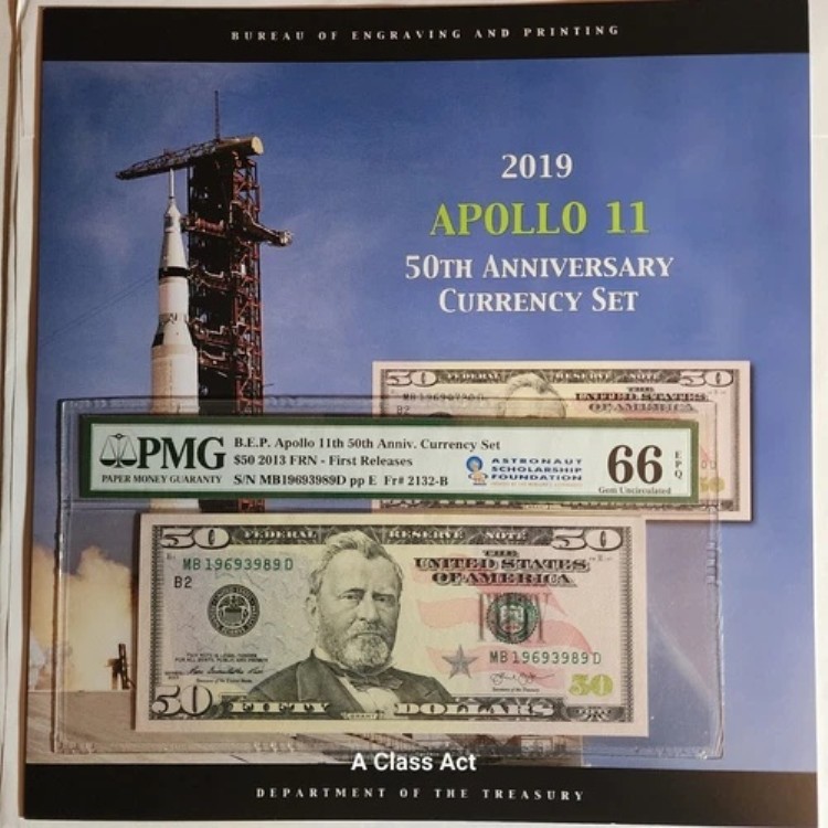 2019 アポロ11号 50周年記念貨幣セット PMG 66 EPQ PMG エラー 説明を読む T8738