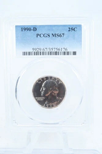 1990-D PCGS MS67 ワシントン クォーター ビジネス ストライク 25セント