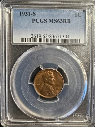 1931-S リンカーン セント * PCGS MS63RB * 赤/茶色 * 発行枚数 866,000枚 * セミキーデート｜WORLD RESOURCE【KING店】