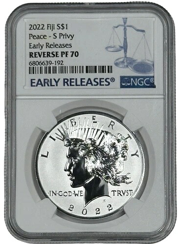 2022年 S プリヴィ フィジー シルバー 1オンス ピースドル 1ドル NGC リバース PF 70 アーリーリリース|WORLD RESOURCE【KING店】