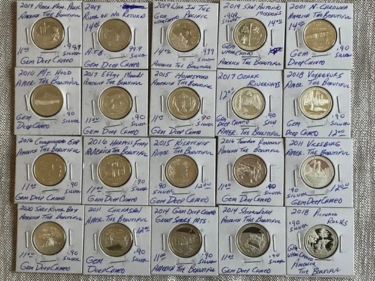 アメリカ 美しい銀貨25セント硬貨 - 美しいカメオ