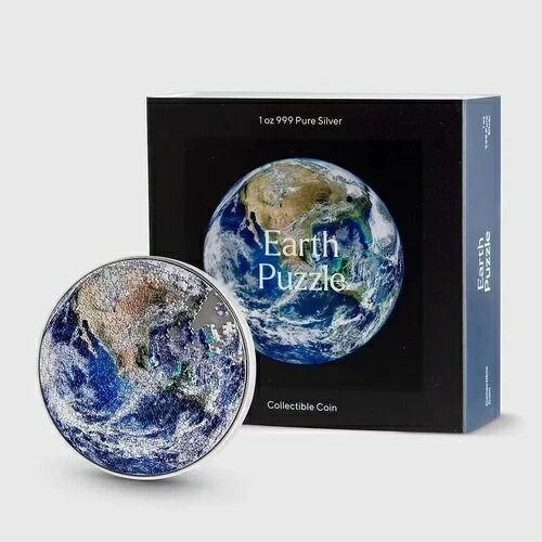 チャド 2022 地球パズル 1オンス 銀貨 + 4.5オンス 銅貨 5000フラン｜WORLD RESOURCE【KING店】 106,700円