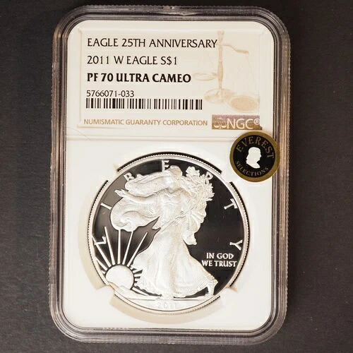 2011年 W シルバー アメリカンイーグル NGC PF70 ウルトラカメオ エベレスト セレクション G1762