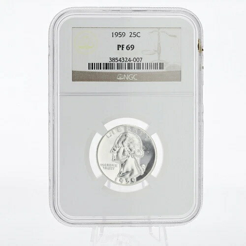 1959年 25セント ワシントン クォーター 銀90% 純度 NGC PF 69 米国コイン 未開封｜WORLD RESOURCE【KING店】