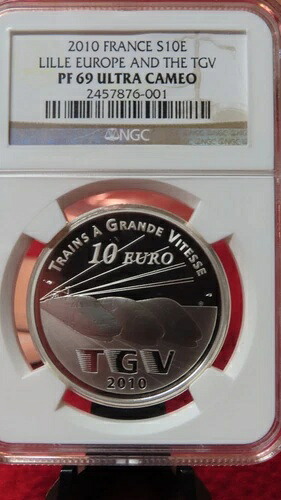 2010年 フランス 22グラム シルバー リール ヨーロッパとTGV列車 NGC PF69 低鋳造｜WORLD RESOURCE【KING店】