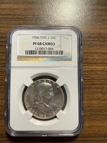 1956-P タイプ2 2枚 フランクリンシルバー ハーフダラー 50セント NGC プルーフ PR PF 68 カメオ (CAM)｜WORLD RESOURCE【KING店】