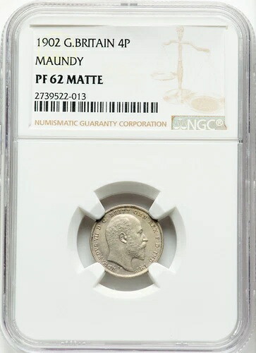 英国 - 1902年 エドワード7世 - プルーフ マウンディ 4ペンス - NGC PF62 マット - 厳選された表面!|WORLD RESOURCE【KING店】