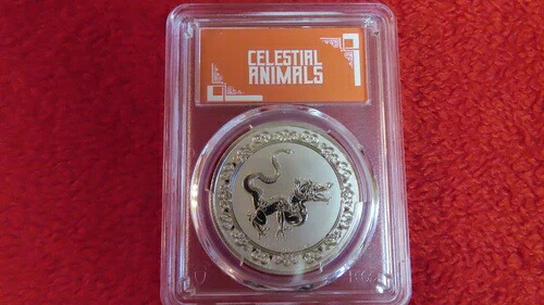 2020年 NIUE 天体イエロースネーク 1オンス 銀貨 地金 ルナ PCGS MS70|WORLD RESOURCE【KING店】