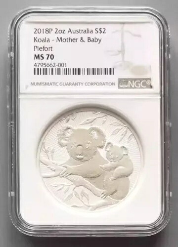 NGC MS70 オーストラリア 2018年 コアラ母子銀貨 2オンス