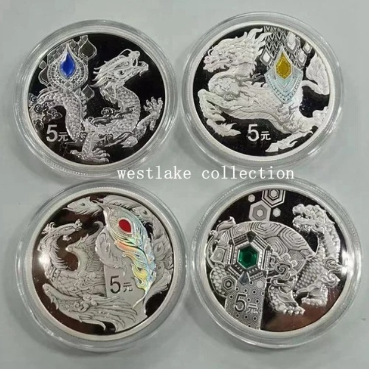 2023年 中国 5元 吉祥獣シリーズ 銀貨 15g×4枚 COA付き 箱なし|WORLD RESOURCE【KING店】