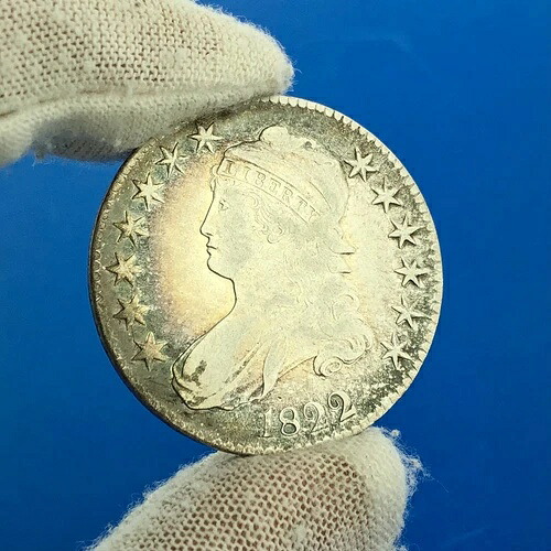 1822年 キャップドバスト レタードエッジ シルバーハーフドル 50セント 初期アメリカ銀貨|WORLD RESOURCE【KING店】