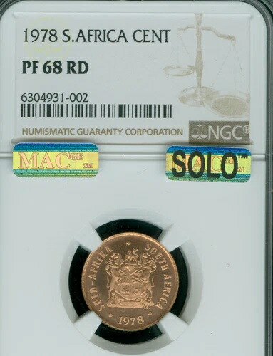 1978年 南アフリカ セント NGC PF68 RD マック ソロ ファイネスト & マック スポットレス レア *