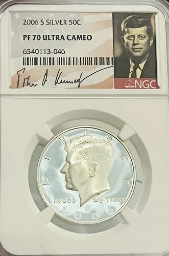 2006-S ケネディ銀貨 ハーフダラー NGC-PF70 ウルトラカメオ スペシャルラベル｜WORLD RESOURCE【KING店】
