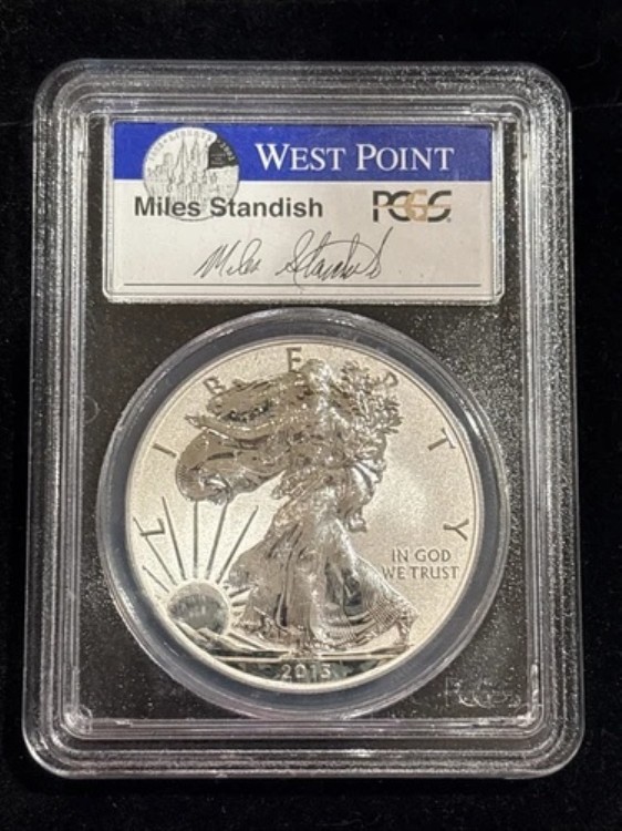 2013W- アメリカン シルバー イーグル- PCGS- リバース PR70- ファースト ストライク- マイルズ スタンディッシュ