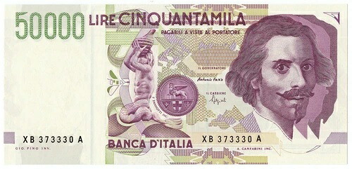 50000 リラ GIAN LORENZO BERNINI II TIPO SERIE SOSTITUTIVA XB 29/01/1996 FDS-/FDS｜WORLD RESOURCE【KING店】