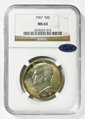 1967年ケネディ・ハーフダラー ? 美しい色調 ? NGC MS63 QA?｜WORLD RESOURCE【KING店】