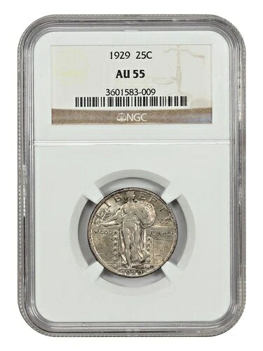 1929年 スタンディング リバティ クォーター NGC AU55 ??コレクターコイン?? USA シルバー 25セント P ミント｜WORLD RESOURCE【KING店】