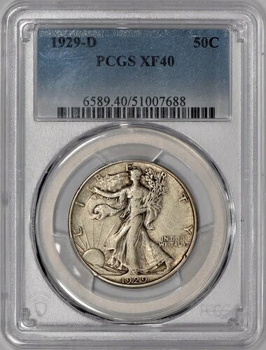 1929-D ウォーキング リバティ ハーフ ドル 50 セント PCGS XF40 - オリジナル!｜WORLD RESOURCE【KING店】