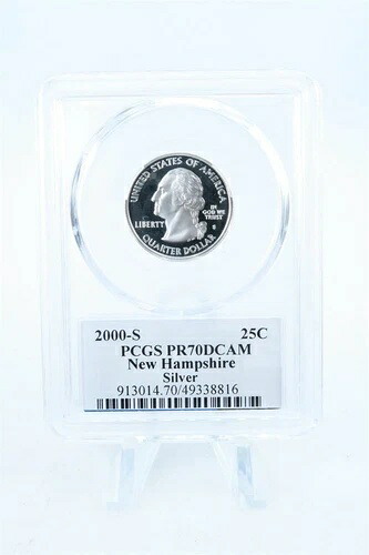 2000-S PCGS PR70DCAM シルバー ニューハンプシャー州 クォーター プルーフ 25セント｜WORLD RESOURCE【KING店】