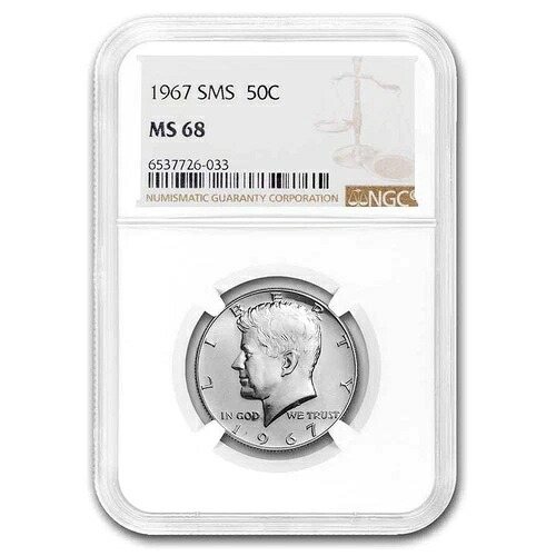 1967年ケネディハーフダラーSMS MS-68 NGC
