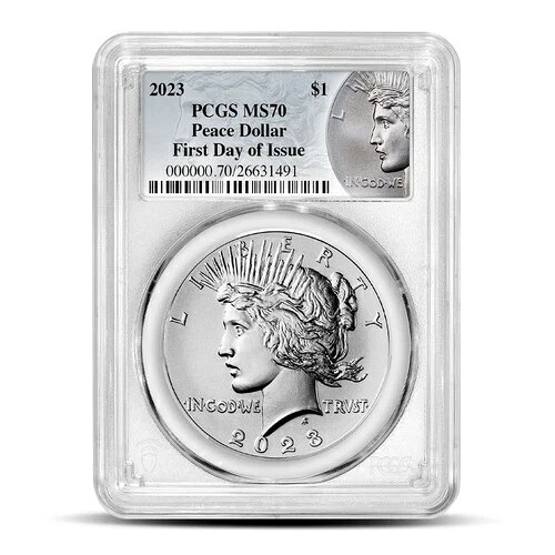 2023年ピースシルバーダラーPCGS MS70 FDOI｜WORLD RESOURCE【KING店】