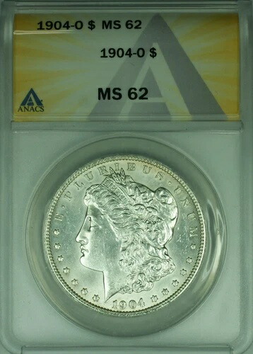 1904-O モルガン銀貨 1ドル硬貨 ANACS MS-62 ベターコイン (45A)