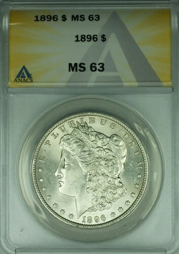 1896年 モルガン銀貨 1ドル硬貨 ANACS MS-63 (45)