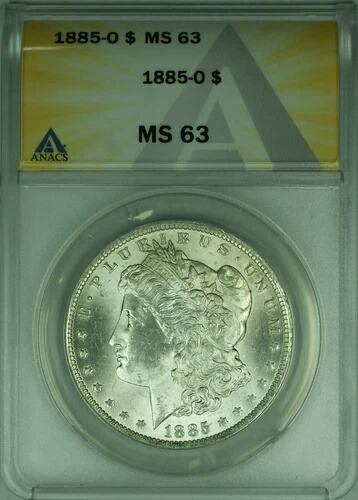 1885-O モルガン銀貨 S$1 ANACS MS-63 (26B)