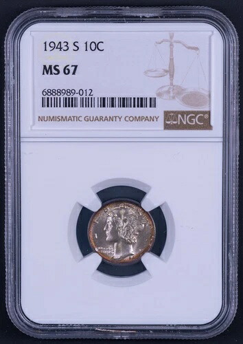 1943-S マーキュリー銀貨 - NGC MS67 - RB012｜WORLD RESOURCE【KING店】