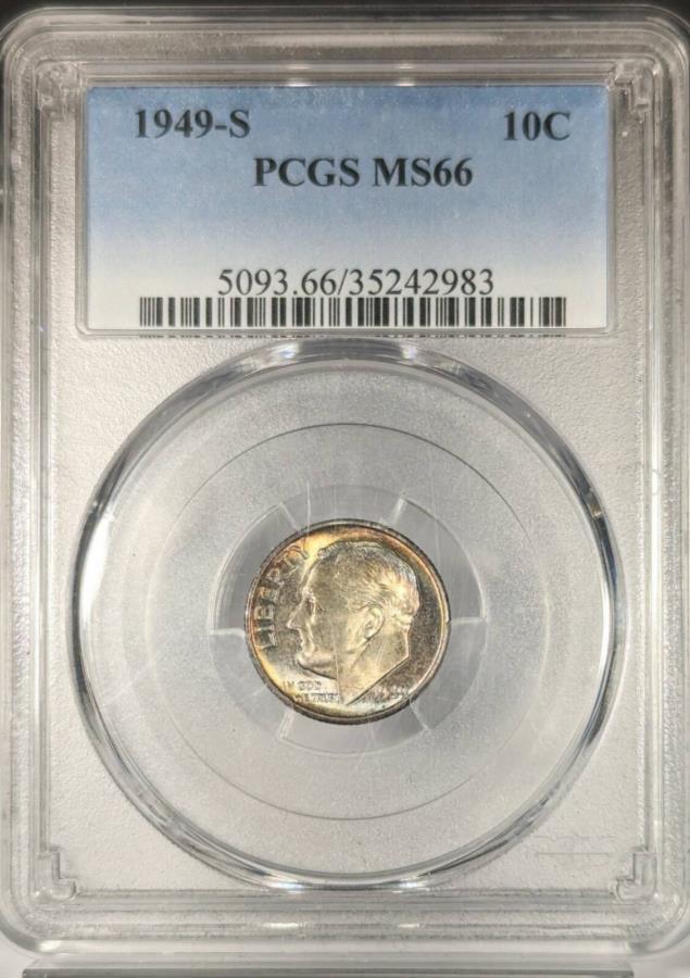 【楽天市場】1949 S Dimes Roosevelt PCGS MS-66 1949 S Dimes Roosevelt PCGS MS ...