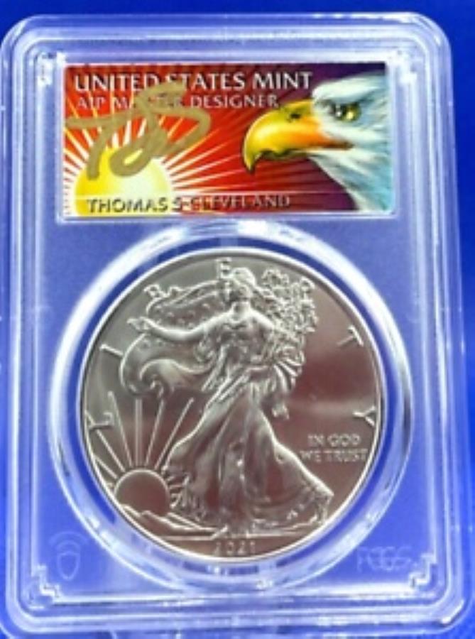 2021 アメリカンシルバーイーグル MS-70 PCGS （ FS 、 ブラックラベル 、 タイプ 2 ）- show original  title2021 American Silver Eagle MS-70 PCGS (FS Black Label Type 2) - show  original title 硬貨・コイン