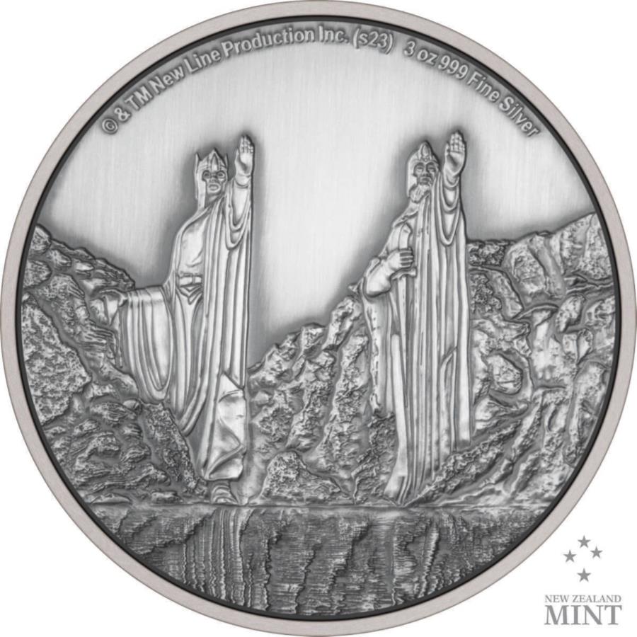 【極美品/品質保証書付】 アンティークコイン モダンコイン [送料無料] 2023ニュー・ロード・オブ・ザ・リング・アルゴナート3オンスシルバーコイン 2023 Niue Lord of the Rings Argonath 3oz Silver Coin画像
