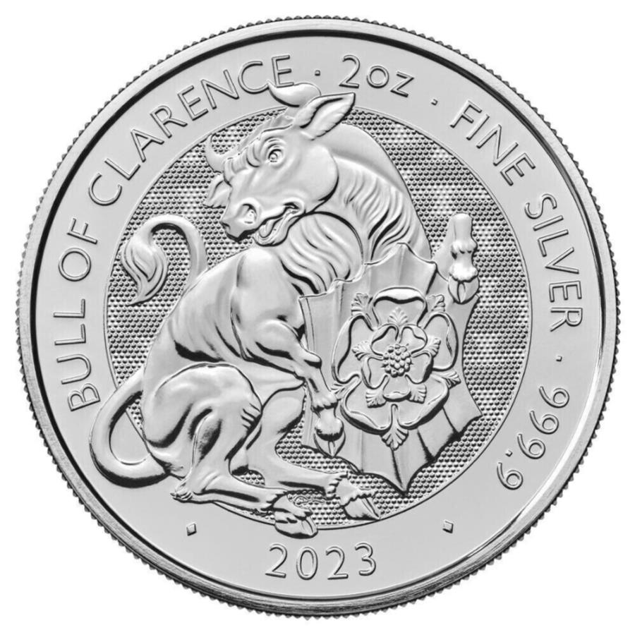 2023ロイヤルチューダービーストクラレンスの雄牛2オンスシルバーコイン米国で送料無料 2023  Tudor Beasts Bull of Clarence 2 oz Silver Coin FREE SHIPPING IN USA