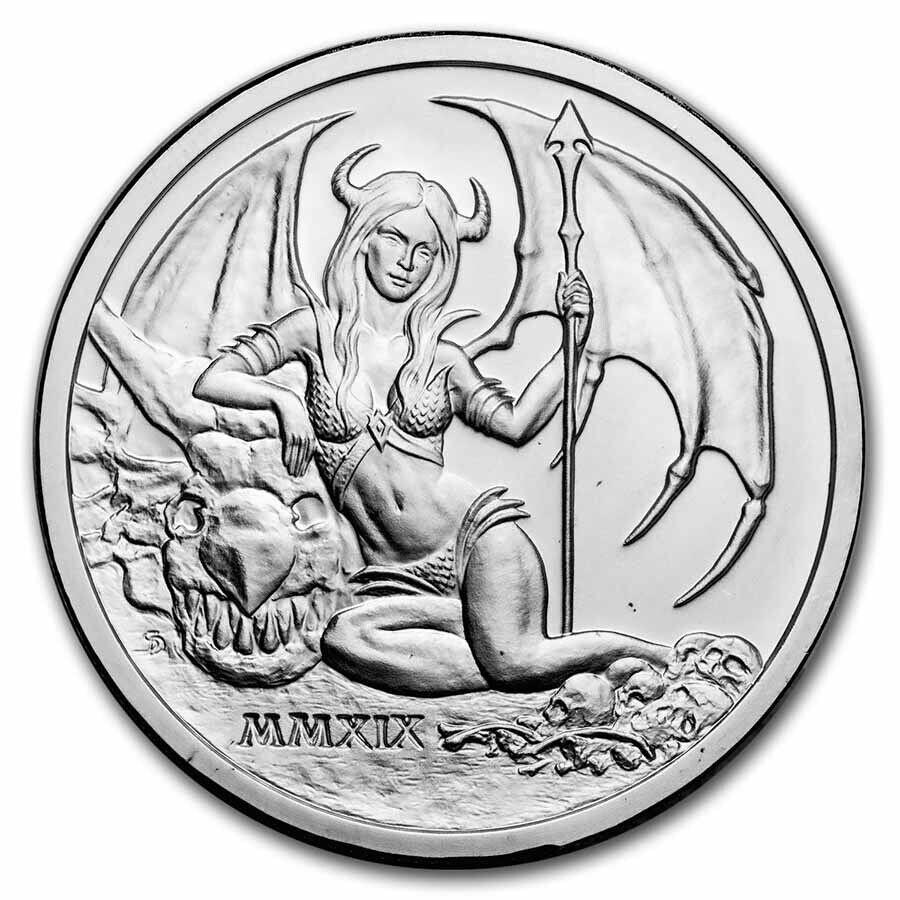 2オンスシルバーラウンド - 誘惑の誘惑ランダム（スクリュフィー）-SKU＃245432 2 oz Silver Round - Temptation of the Succubus Random (Scruffy) - SKU#245432