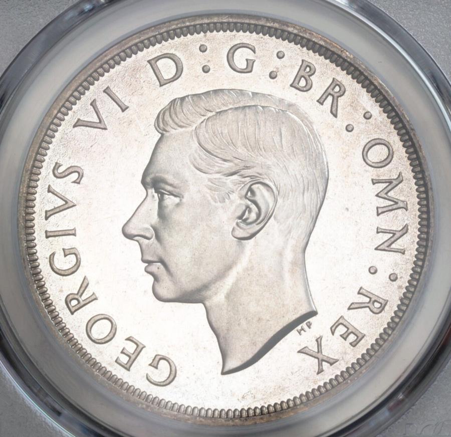 【極美品/品質保証書付】 アンティークコイン モダンコイン [送料無料] 1937年、イギリス、ジョージ6世。美しいプルーフシルバークラウンコイン。 PCGS PR-64！ 1937, Great Britain, George VI. Beautiful Proof Silver Crown Coin. PCGS PR-64!画像