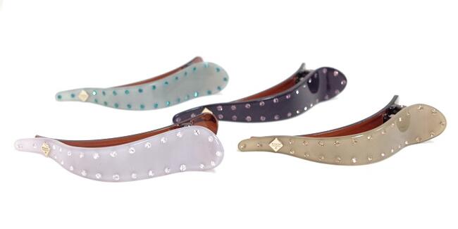 期間限定p3倍 アセテート ラインストーン サイドバンス クリップ ヘアクリップ くちばし ビーク ダッカール アセチ 髪留め ギフト プレゼント 高級 高品質 上質 シック おしゃれ なめらかな材質 まとめ髪どめ オリジナルブランド Factor100 Co Il