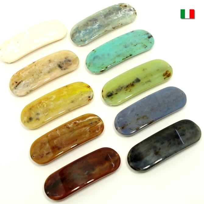 Labam 【楽天市場】【限定品 残りわずか】イタリア製 LABAM バレッタ 小 シンプルオーバル マーブルカラー 〔髪どめ ヘアクリップ ラバン 上質 ...