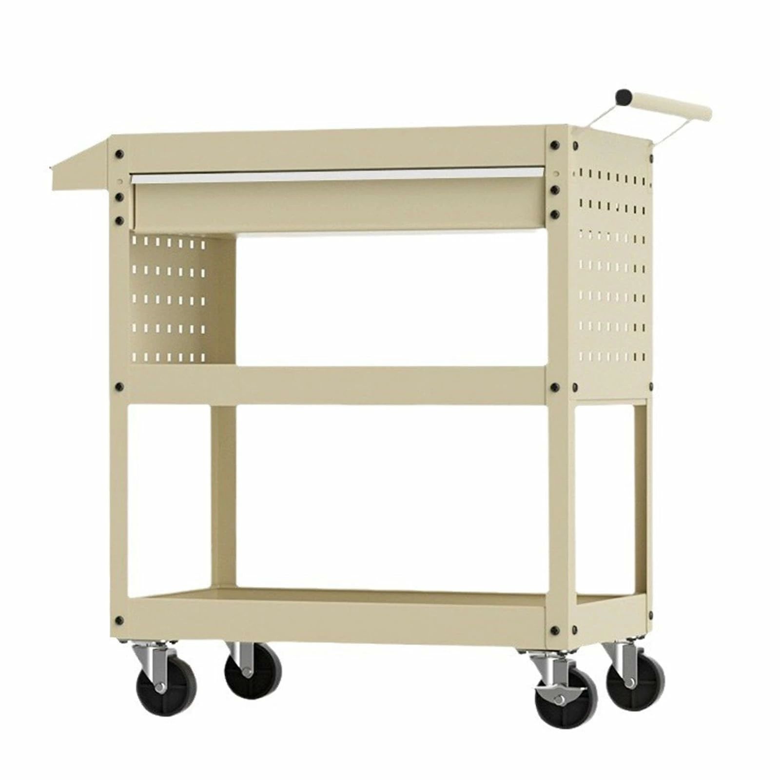 ブラック 62*35*74CM 三層 引き出し付き キャスター付き ツールカート 工具箱 工具棚 作業台 ワークショップ 修理ツールカート 多機能 雑貨収納ラック ツールワゴン|ViViva
