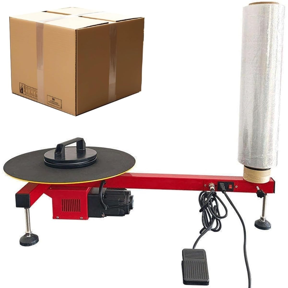 商業用 全自動 パレットラッパー 電動 ストレッチフィルム 包装機 30rpm 産業用 業務用 箱 パック用 自動ラッパー 機械 省スペース