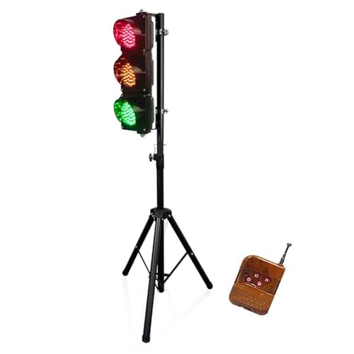 リモコン格納式スタンド付 本物信号機 赤黄緑 LED インジケーター ランプ 交通信号灯 ストップライト 道路学校 安全教育用