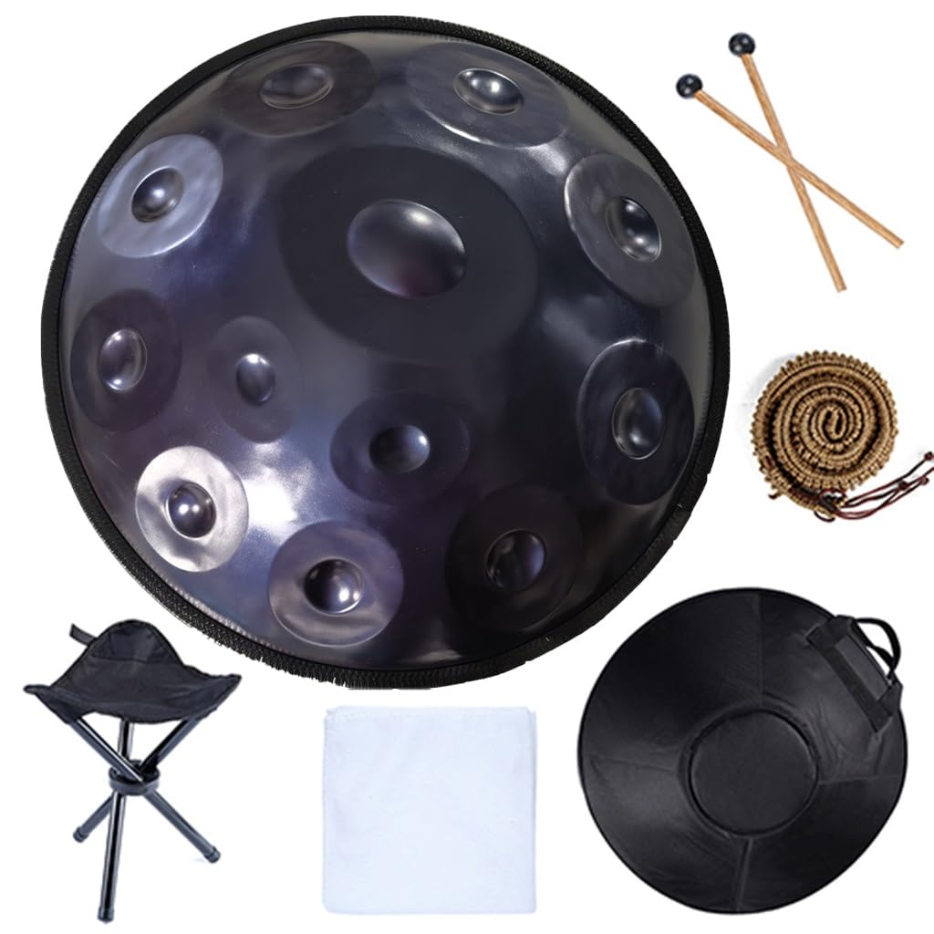 ハンドパンドラム 打楽器 9 音 10 音 12 音 440Hz 直径 56cm 高さ 25cm ブラック シルバー ゴールド ブルー パープル 15 のスタイルよりお選びいただけます