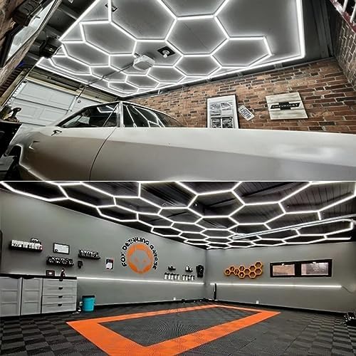 ガレージ照明 天井六角 LED ライト 自動車美容 プロ用 ハニカム 2.4*4.8m 車 ショールーム 店舗人気商品|ViViva