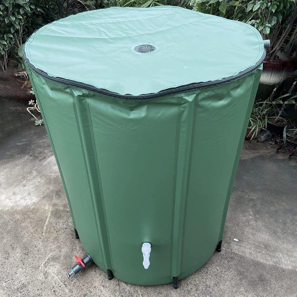 ポリ貯蔵タンク露天折りたたみ式 1000l 降雨貯蔵タンク 貯水貯蔵タンク 水道の栓付 洗車 水やり 防災 園芸 灌漑 再当てはめる能力のある 耐摩耗性 レインバレル 携帯型水容れもの