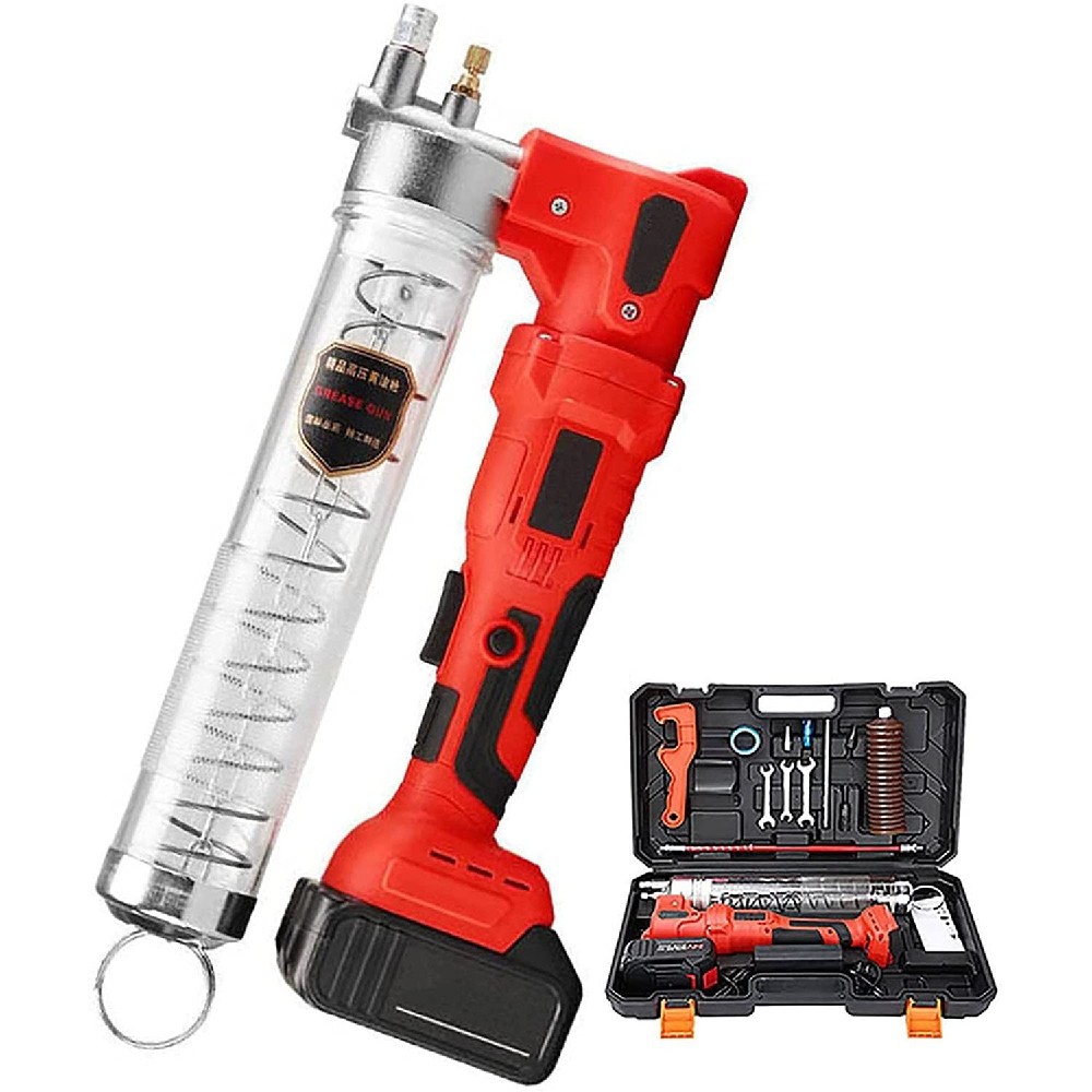 24V コードレス 電動潤滑油鵞鳥 8000PSI 高圧 600CC 大電気容量 2.7Ah リチウム蓄電池 給油物の具 発掘作業機用 電動物の具一揃いの道具