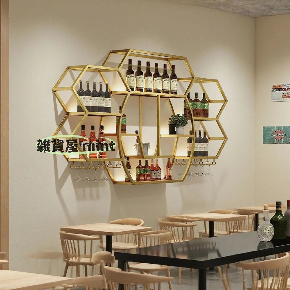飾りつけブドウ酒仕合わせ LED 付き添い人 金属元素製 酒棚 今めかしい 壜照明ランプ 納める容れもの ウィスキー 仕合わせ ブドウ酒水のみ 酒置き Gold