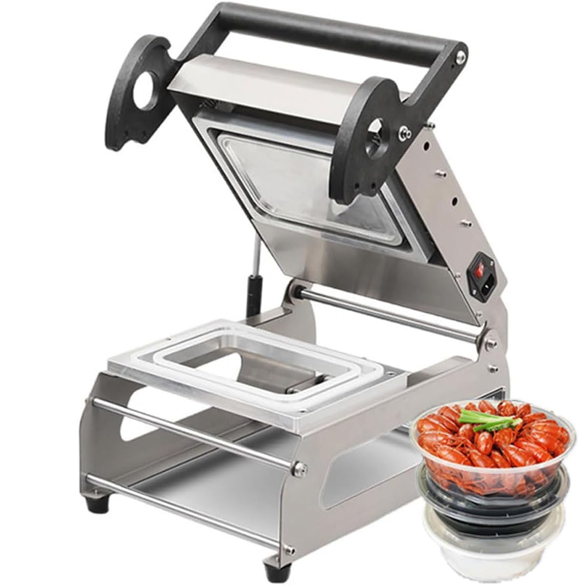 業務用ハンドプレッシャーシール機、600W ハンドプレス食品包装シール機、真空クリスパーシーラー、7~8回/分、ロールフィルムの最大幅180mm、レストラン、ケーキショップ、スーパーマーケット向け