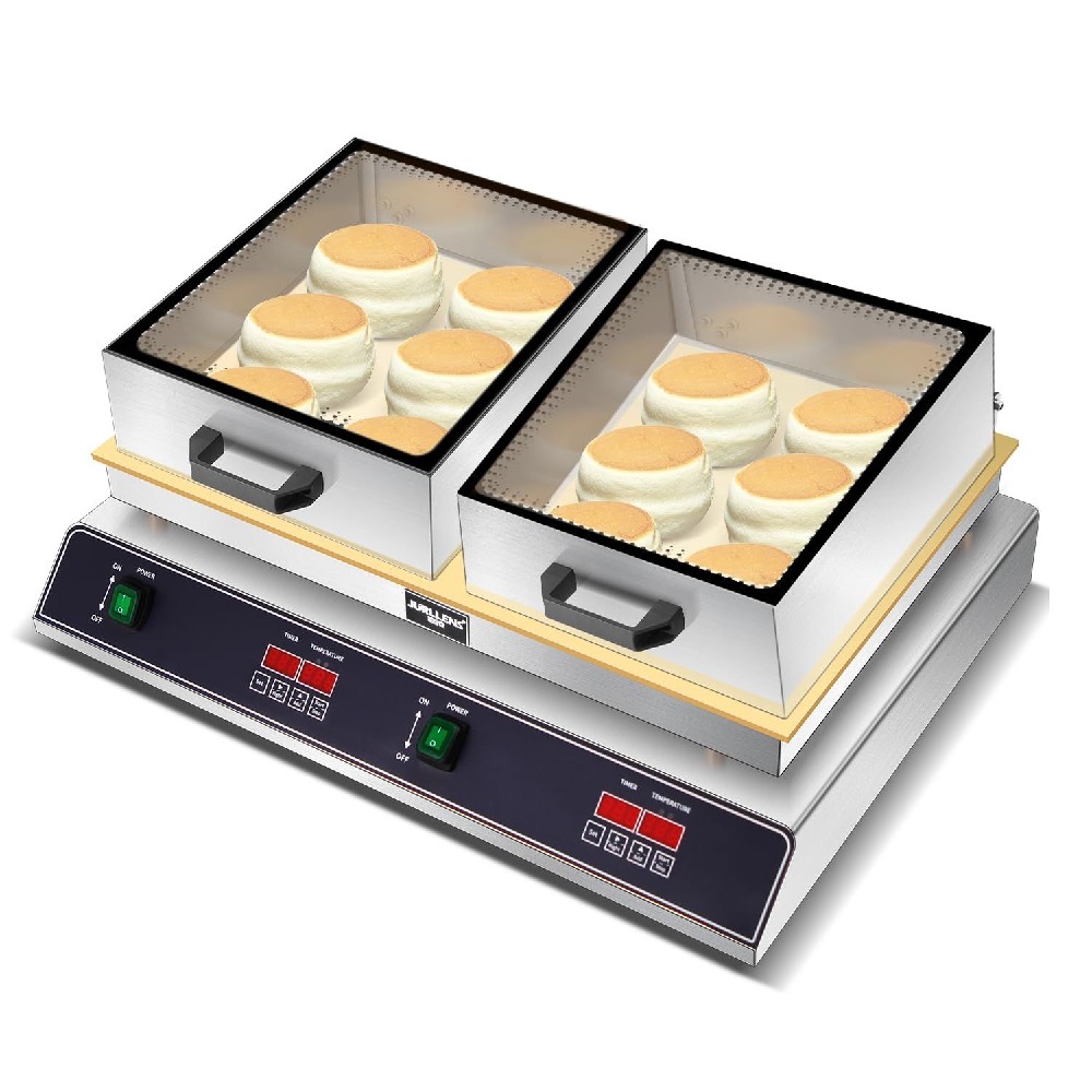 業務用 カバースフレマシン 電気スフレ 温度範囲 50~300℃ ノンスティック 銅加熱プレート Cake Baker 器具 レストラン 製パン店 ダブルヘッド|ViViva