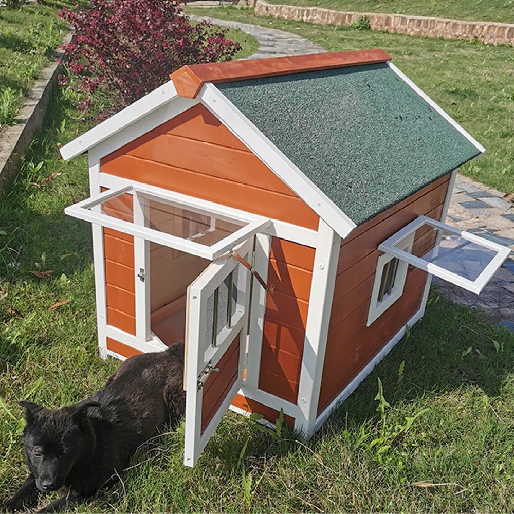 中型から大型犬に至適 犬掘ったて小屋 室外 船室表現スタイル 愛玩動物棲み家 部屋の入り口二重窓付き添い人 猫 伏せ籠 犬 室外